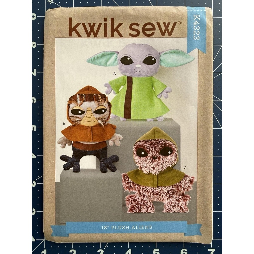 Kwik Sew K4323 Pattern 18" Plush‎ Stuffed Aliens Baby Yoda Ewok Star Wars UC FF